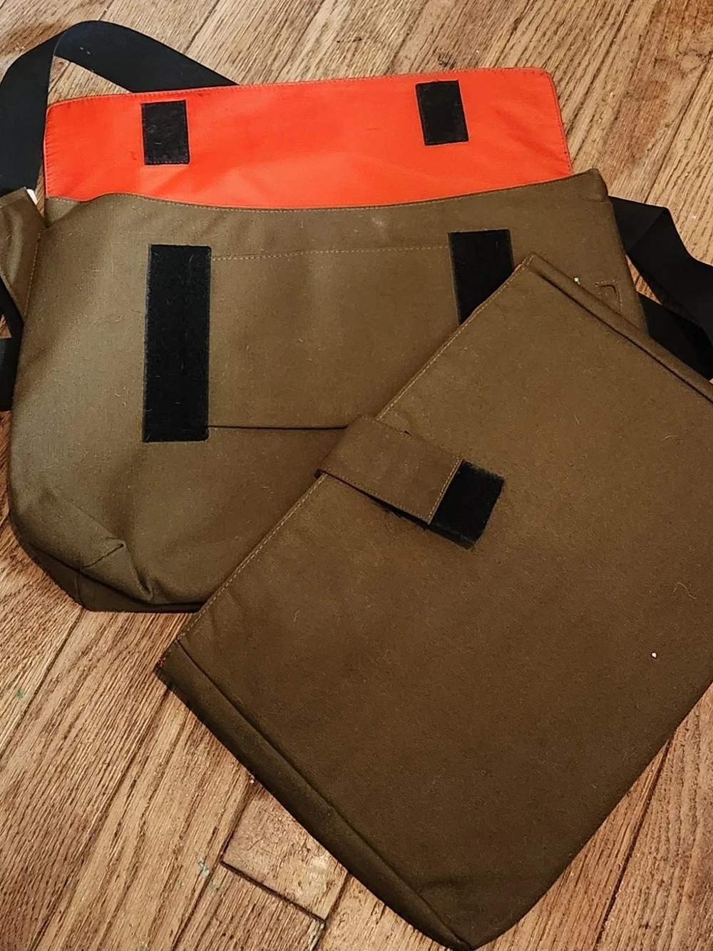 Jack Spade Brown Canvas Messenger Bag with Black Strap